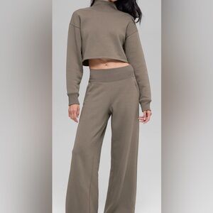 ALO Serenity Wide Leg Sweatpant and Cropped Coverup